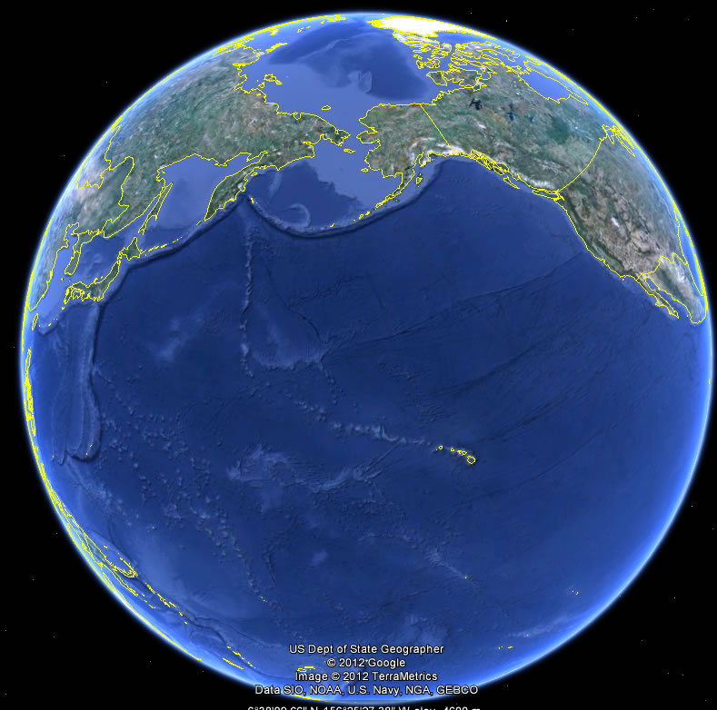 terre nord pacifique ocean carte